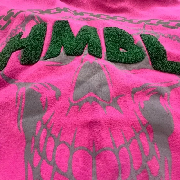 HMBL STAY HMBL Women's Full Zip Skull Hoodie, Women's, Size XS, Pink, Sweatshirt - Picture 15 of 16